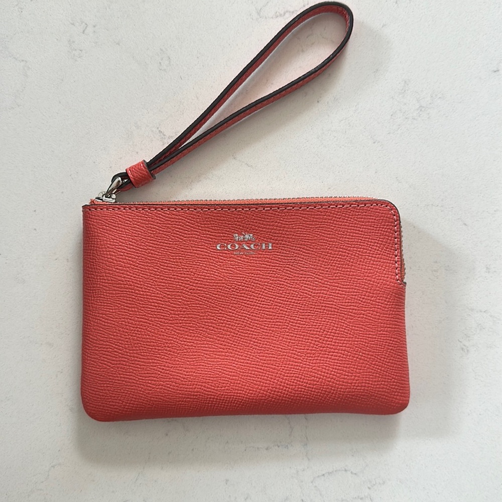 Coach Corral Leather Wristlet Clutch